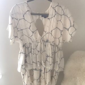 Alexander wang 100% silk bubble print romper